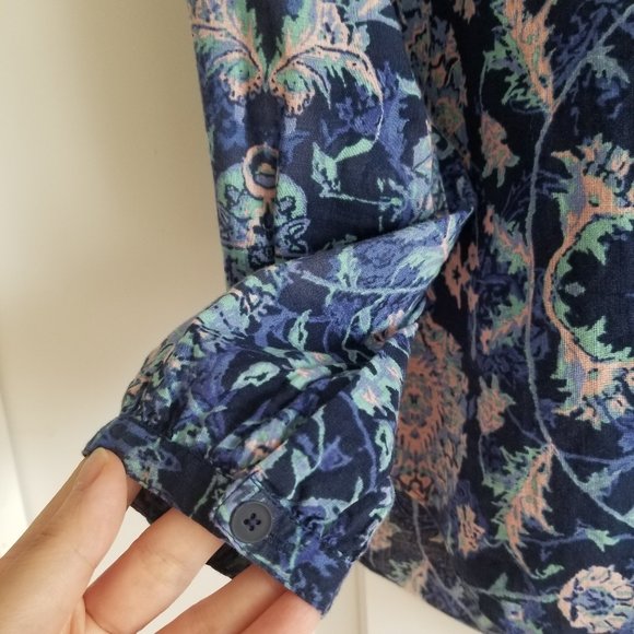 Rebecca Taylor Floral Ruffle Neck Peasant Blouse - Picture 4 of 5